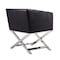Manhattan Comfort Hollywood Lounge Accent Chair in Black and Polished Chrome, PK2 2-AC050-BK - alternate 3